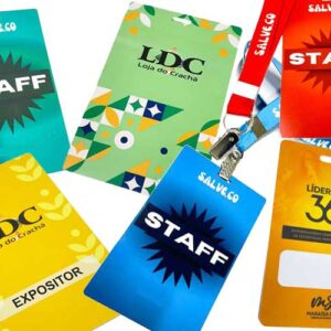 100un Credenciais Pvc Abp Credencial Personalizada em PVC, Credencial para eventos, feiras e congressos