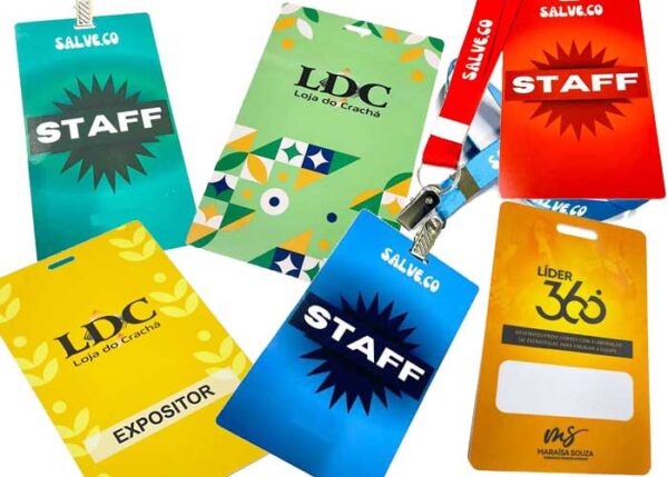 100un Credenciais Pvc Abp Credencial Personalizada em PVC, Credencial para eventos, feiras e congressos
