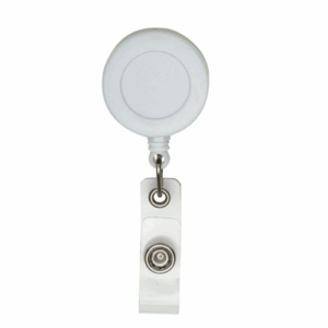 Roller-Clips Porta Crachá Retratil Branco-50Unidades